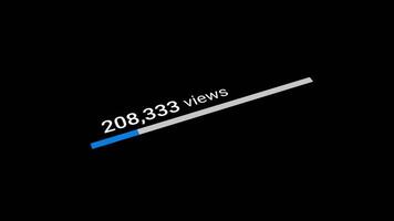 Social Media Views and Like Counting YouTube 1 Million Views Counter Like Increasing Views And Likes Alpha Channel. 4K Resolution video