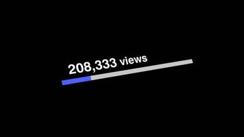 Social Media Views and Like Counting YouTube 1 Million Views Counter Like Increasing Views And Likes Alpha Channel. 4K Resolution video