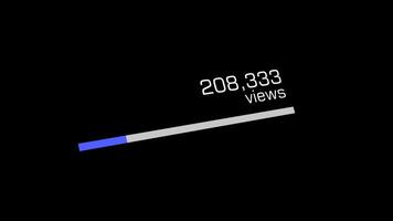 Social Media Views and Like Counting YouTube 1 Million Views Counter Like Increasing Views And Likes Alpha Channel. 4K Resolution video