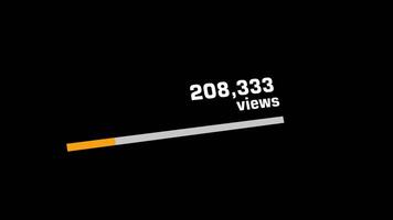 Social Media Views and Like Counting YouTube 1 Million Views Counter Like Increasing Views And Likes Alpha Channel. 4K Resolution video