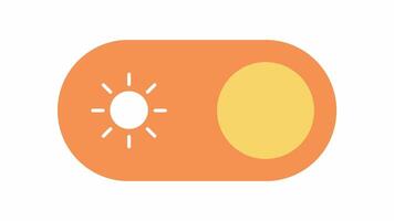 Toggle dark mode, switch button from dark to light, slide button flat style, sun and moon, animated footage looping video