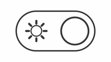 Toggle dark mode, switch button from dark to light, outline button black and white, sun and moon, animated footage looping video