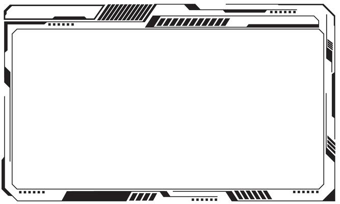Hud frames black user interface elements design modern technology futuristic control panel screen digital hologram window gaming menu touching cyber monitor set on white background
