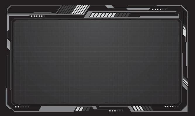 HUD frames white grey user interface elements design modern technology futuristic control panel screen digital hologram window gaming menu touching cyber monitor set on black background
