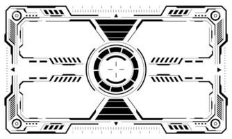 HUD white sci-fi interface screen view grey geometric design virtual reality futuristic technology creative display on white vector