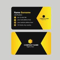 yellow and black elegant business card template design vector
