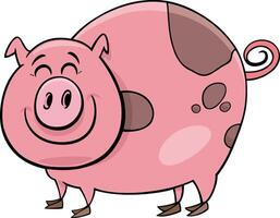 cartoon spotted pig farm animal character vector