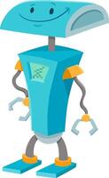 happy cartoon blue robot or android character vector