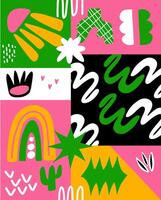 Abstract aesthetic pattern background matisse style motif illustration fabric textile paper print art decoration editable vector