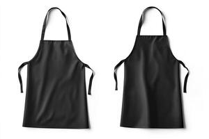 Black apron isolated on white background. photo