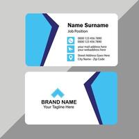Blue and Cyan Color Visiting Card Design Template vector