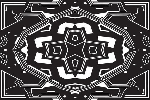 Abstract Black Patterns with White Backdrops vector
