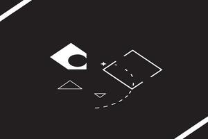 Creative Black Overlay Art on Minimal White Background vector