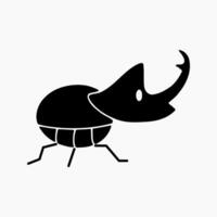 Design Illustration graphic of horned beetle solid icon. Suitable for anything related to animals vector