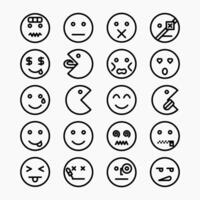 Design Illustration set line icon emoji. Good for user interface UI, etc. vector