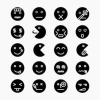 Design Illustration set solid icon emoji. Good for user interface UI, etc. vector