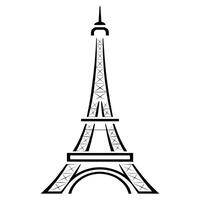 Eiffel tower paris coloring pages vector