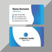 Modern blue bussines card template. Elegant element composition design with clean concept. vector
