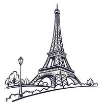 The eiffel tower in paris, france. vector