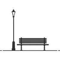 A bench and lamp post on a white background vector