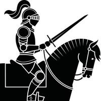 Knight on horseback with sword vector