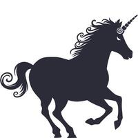A black unicorn is running in the background vector