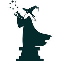 Wizard with magic wand vector