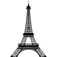 The eiffel tower is shown in black and white vector