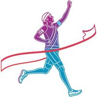 A man running with a ribbon in his hand vector