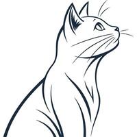 A cat is standing on its hind legs and looking up vector
