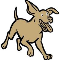 A cartoon dog running with its tongue out vector