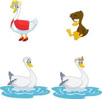 Cartoon Birds Characters. Collection Set Isolated On White Background vector