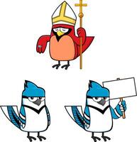 Cartoon Birds Characters. Collection Set Isolated On White Background vector