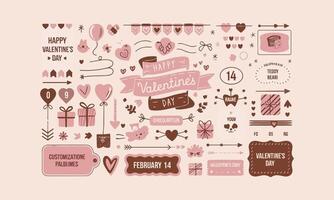 Valentine's Day illustration in a soft and pastel color palette vector