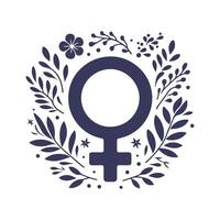 Symbol of Femininity with Nature Elements Illustration vector