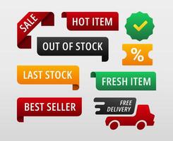 Set of online store label or icon design vector