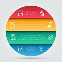 element for infographic. Template for diagram, graph, presentation and round chart. Business concept with 4 options, parts, steps or processes. Abstract background. vector