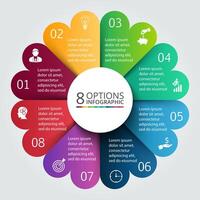 circle infographic. Template for cycle diagram, graph, presentation and round chart. Business concept 8 with options, parts, steps or processes. Data visualization. vector