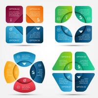 elements for infographic. Template for cycle diagram, graph, presentation and round chart. Business concept 4 with options, parts, steps or processes. Data visualization. vector