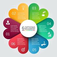 circle infographic. Template for cycle diagram, graph, presentation and round chart. Business concept with 6 options, parts, steps or processes. Data visualization. vector
