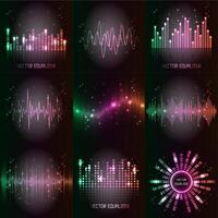 sound waves set. Audio equalizer technology, pulse musical. illustration vector