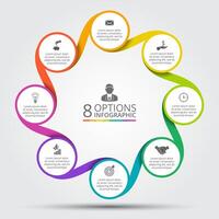 circle element for infographic. Template for cycle diagram, graph, presentation and round chart. Business concept with 8 options, parts, steps or processes. Abstract background. vector