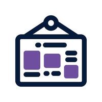 bulletin board icon. dual tone icon for your website, mobile, presentation, and logo design. vector