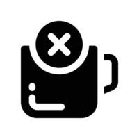 no coffee icon. glyph icon for your website, mobile, presentation, and logo design. vector