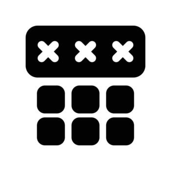 pin code icon. glyph icon for your website, mobile, presentation, and logo design. vector