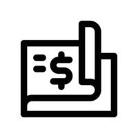 cheque icon. line icon for your website, mobile, presentation, and logo design. vector