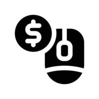 pay per click icon. glyph icon for your website, mobile, presentation, and logo design. vector