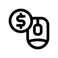 pay per click icon. line icon for your website, mobile, presentation, and logo design. vector