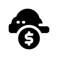 cloud payment icon. glyph icon for your website, mobile, presentation, and logo design. vector