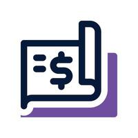 cheque icon. dual tone icon for your website, mobile, presentation, and logo design. vector